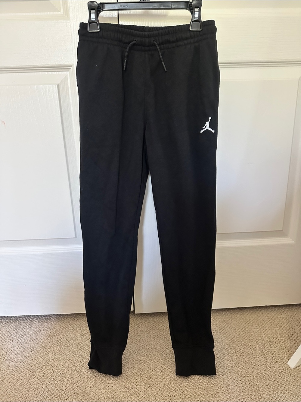 Nike Jordan Kids Black Jogger Pants with White Jumpman Logo